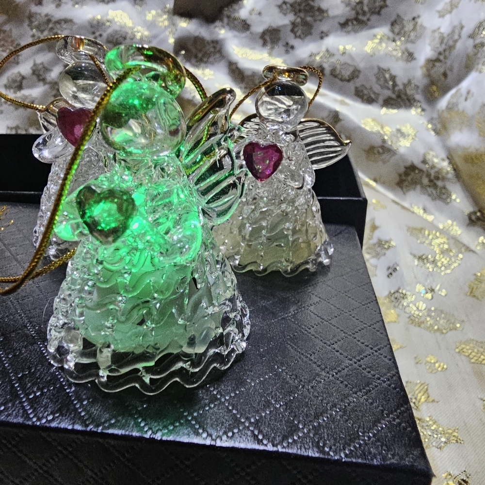 Light up Glass Angel Ornaments